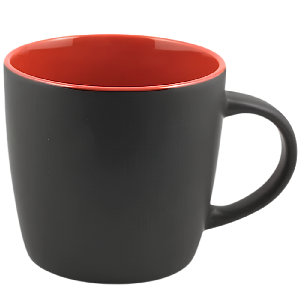 WP1859S | 12 oz Cafe Mug ( Glossy in / Black Matte out)