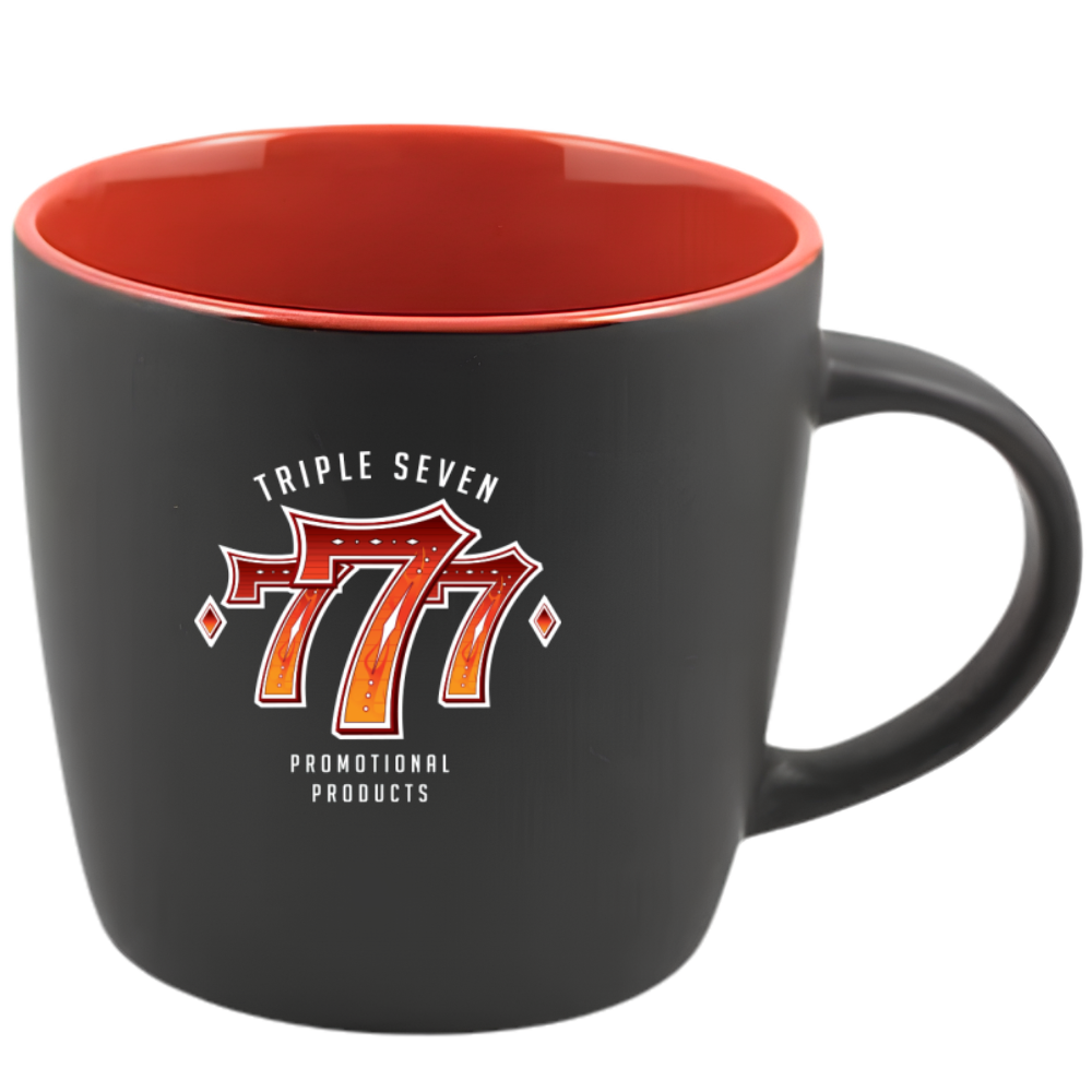 WP1859S | 12 oz Cafe Mug ( Glossy in / Black Matte out)
