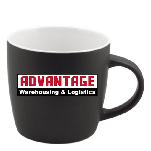 WP1859S 12 oz Cafe Mug Glossy in Black Matte Out