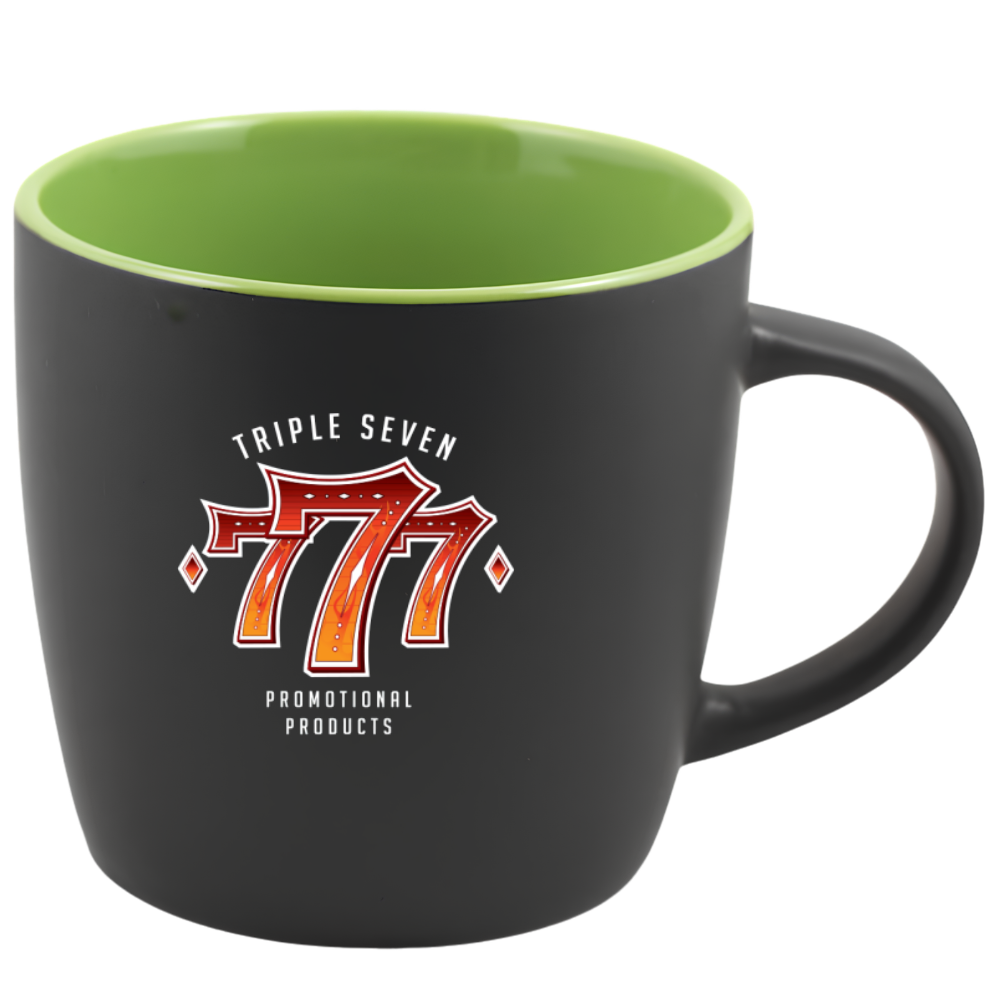 WP1859S | 12 oz Cafe Mug ( Glossy in / Black Matte out)