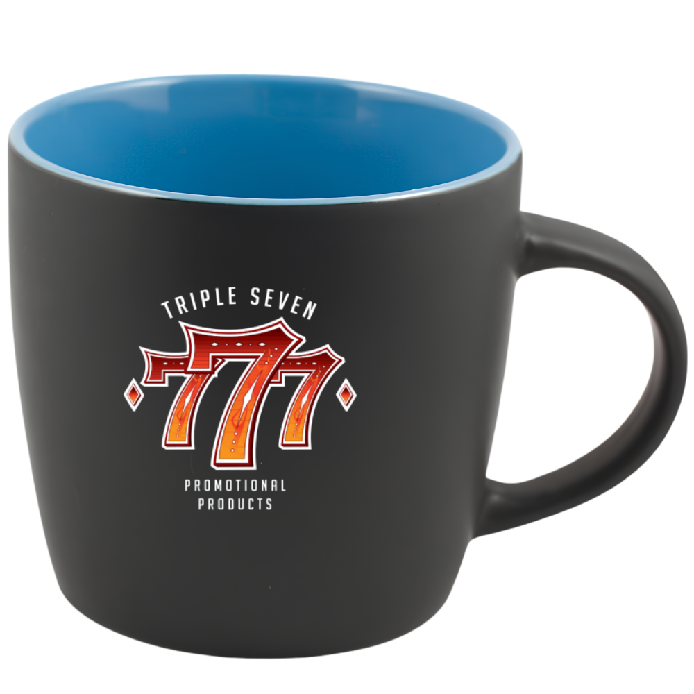 WP1859S | 12 oz Cafe Mug ( Glossy in / Black Matte out)