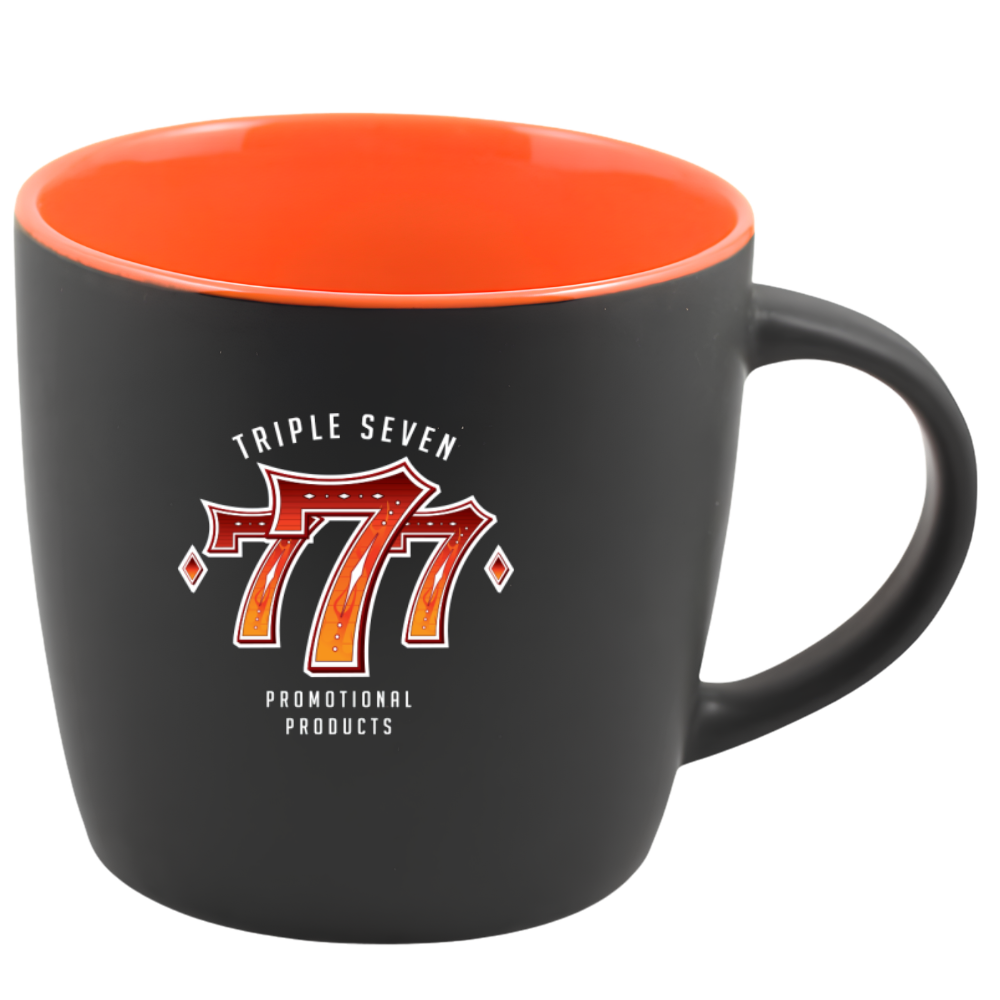 WP1859S | 12 oz Cafe Mug ( Glossy in / Black Matte out)