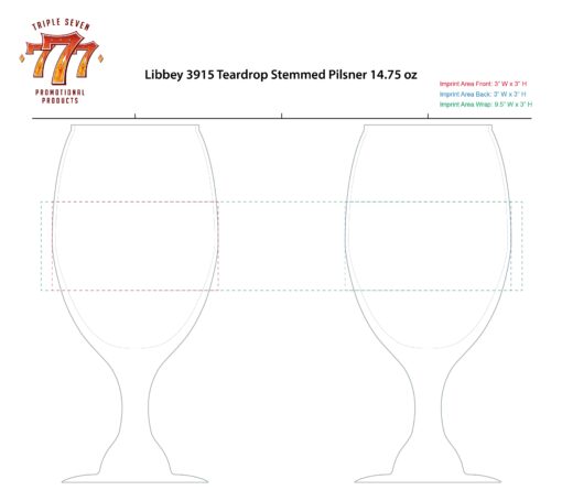 3915 | 14.75 oz Teardrop Stemmed Pilsner Glass - Image 3