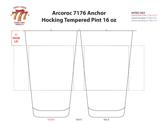 Arcoroc 7176 Anchor Hocking Tempered Pint 16oz - Image 3