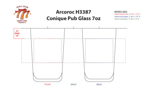 Arcoroc H3387 Conique Pub Glass 7oz - Image 3