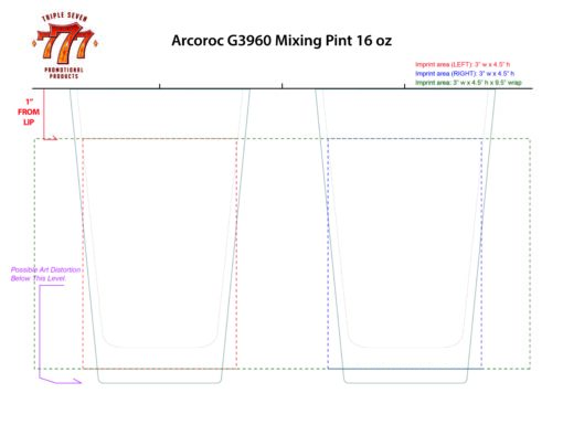 Arcoroc G3960 | 16 oz Mixing Pint Glass - Image 3