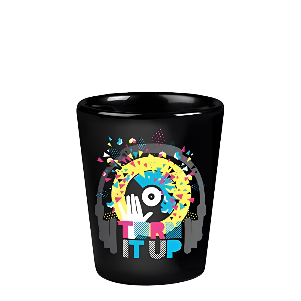 2 Oz. Black Ceramic Shot Glass
