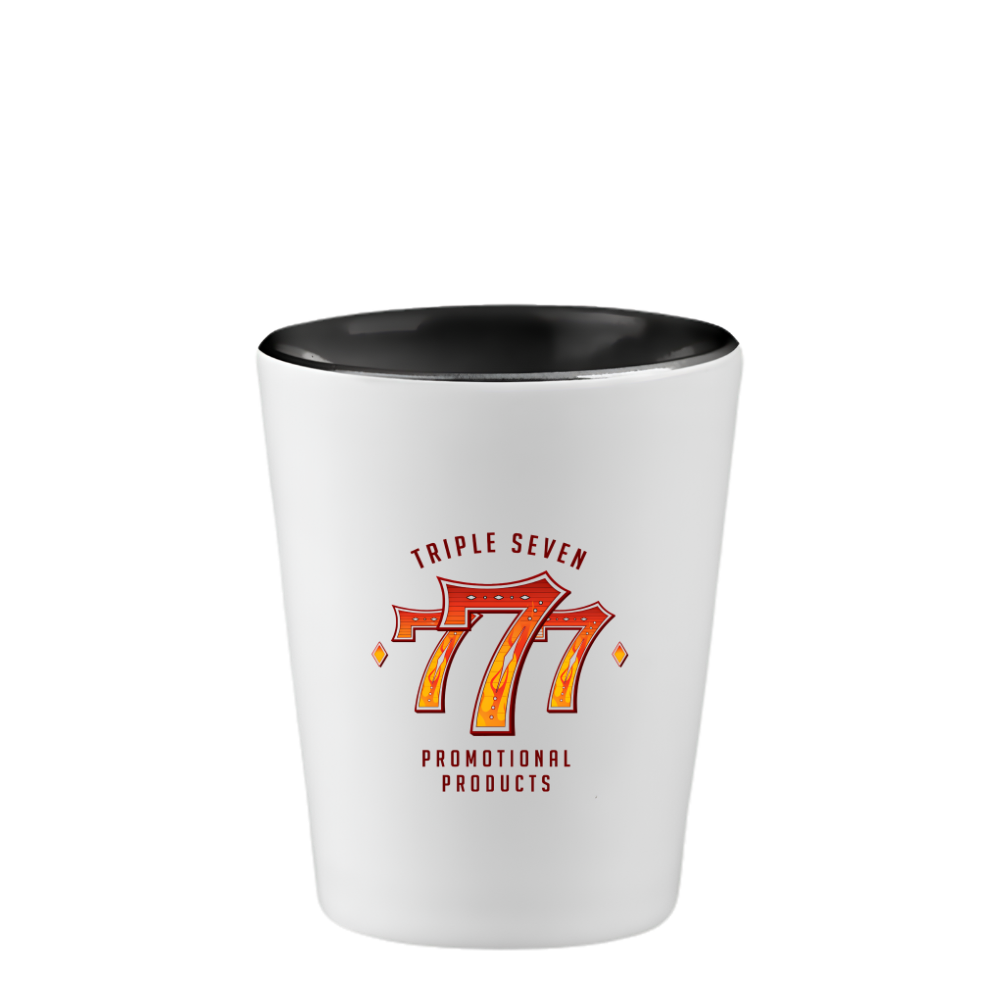2 Oz. Two Tone Ceramic Shot Glass