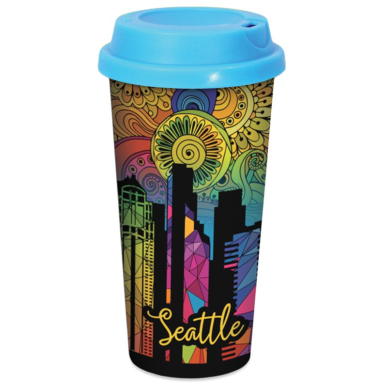 20 Oz. Polly Tumbler Aqua Blue Logo