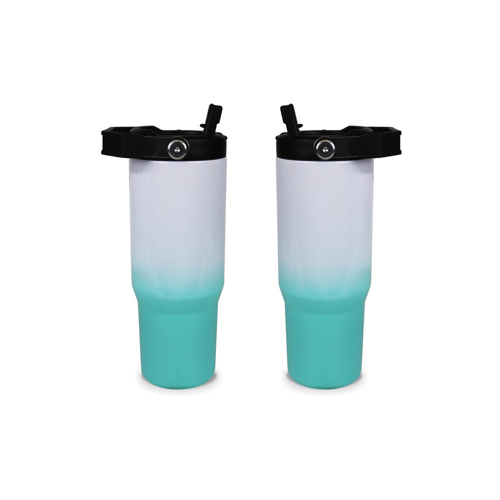 30 Oz. Ombre Summit Stainless Tumbler Teal Blue-1